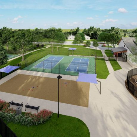 Rendering view of RockRose Ranch courts